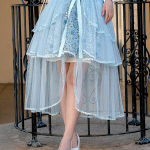 Ronova Floral Petticoat Skirt and Ice Blue Overskirt