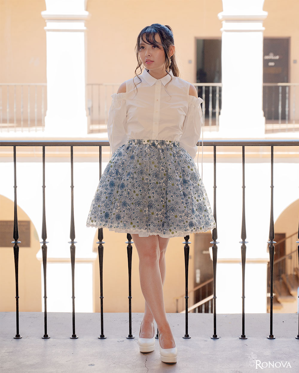 Ronova Ikeban Petticoat and Cold Shoulder Blouse