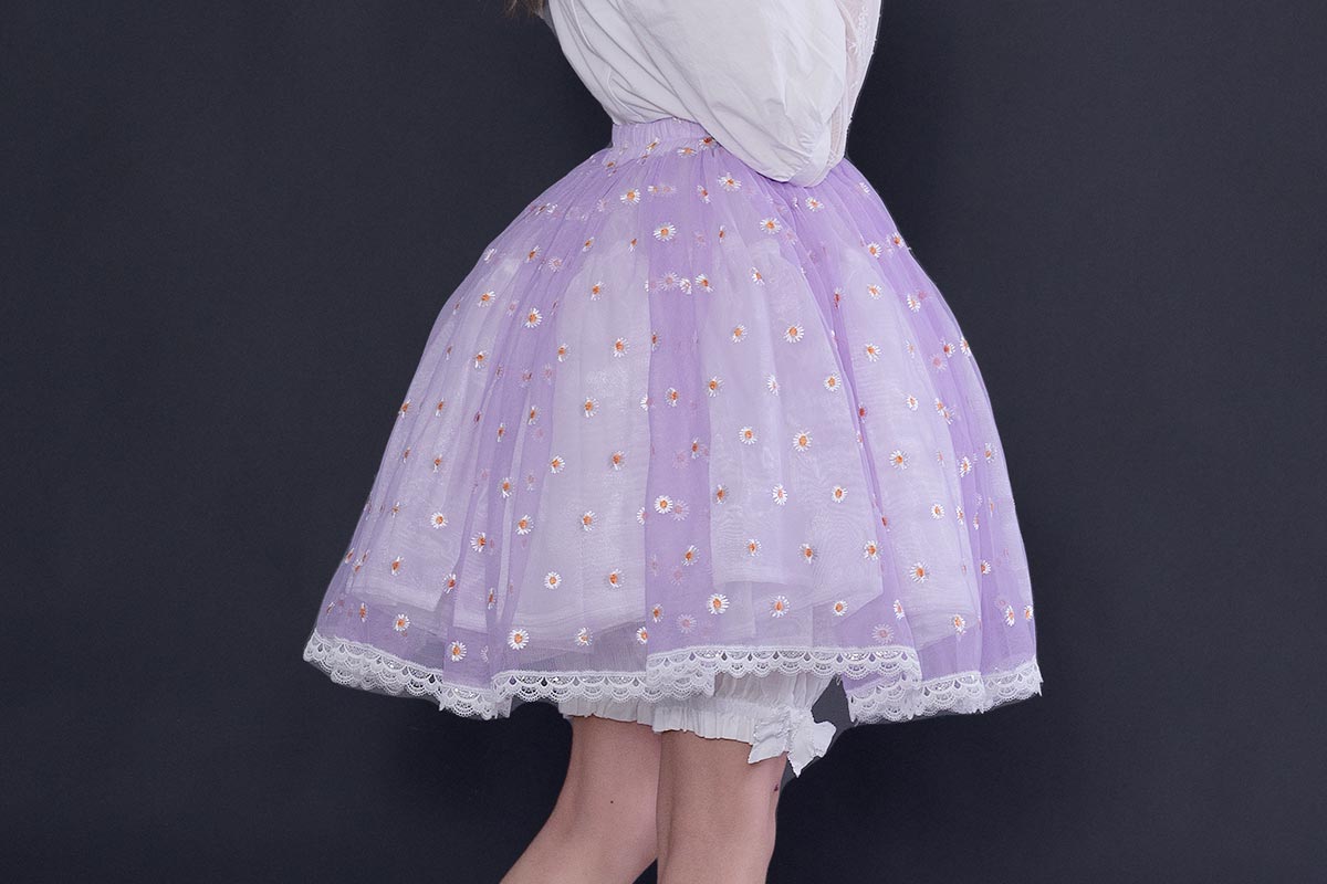 Ronova Daisy on Purple Petticoat Skirt