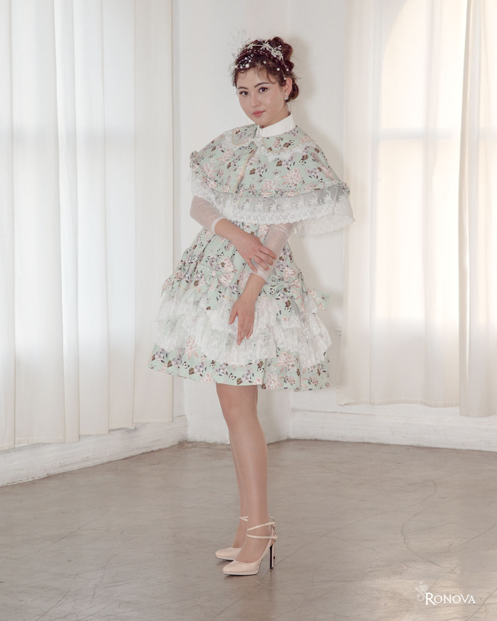 Floral Blossom Celadon Dress