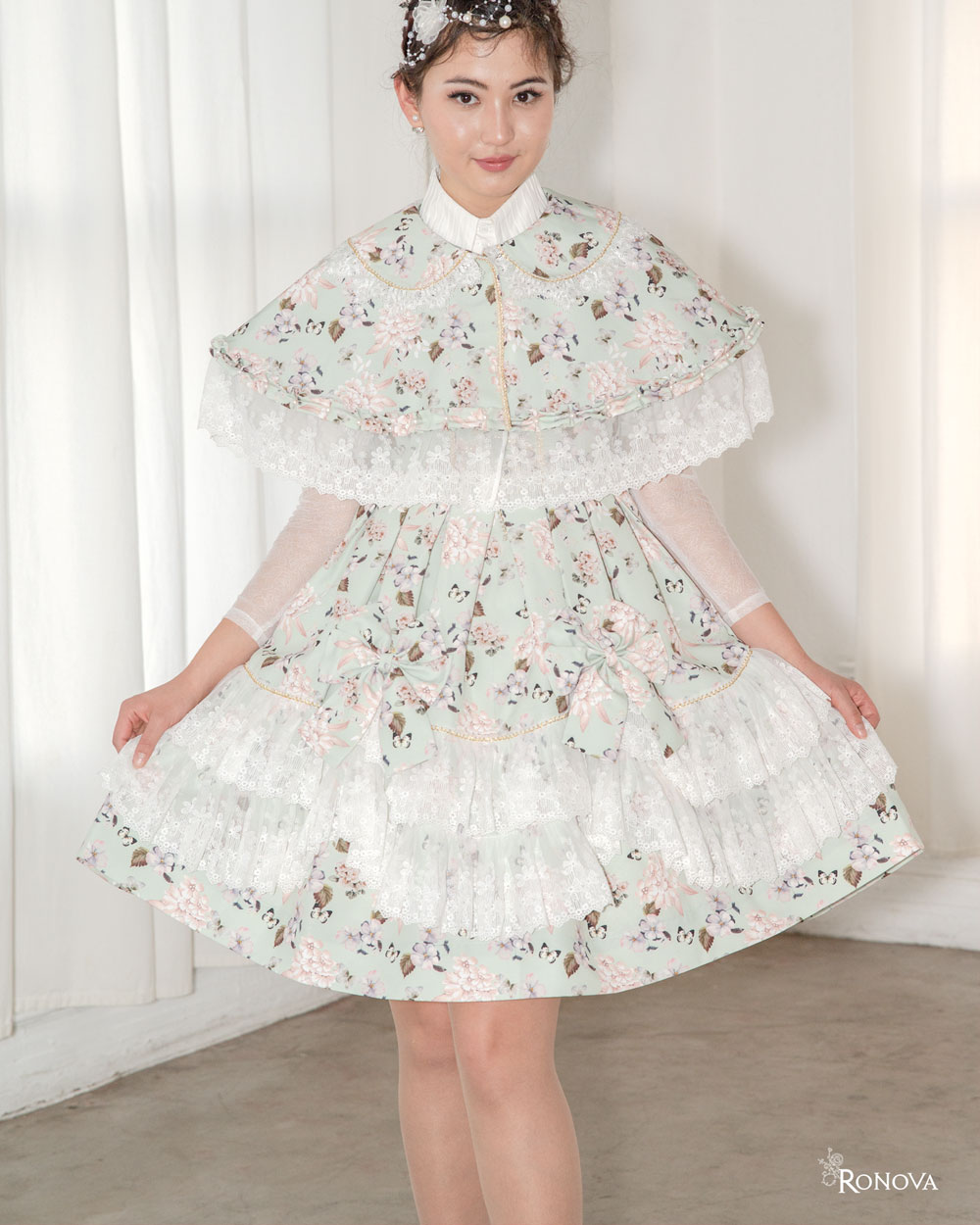 Floral Blossom Celadon Dress