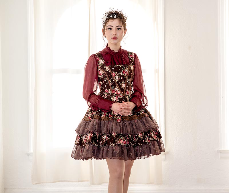 Blooming Floral Maroon Dress