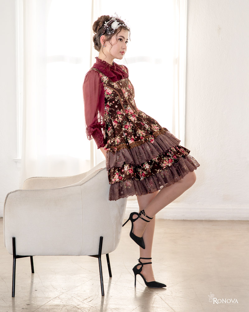 Blooming Floral Maroon Dress