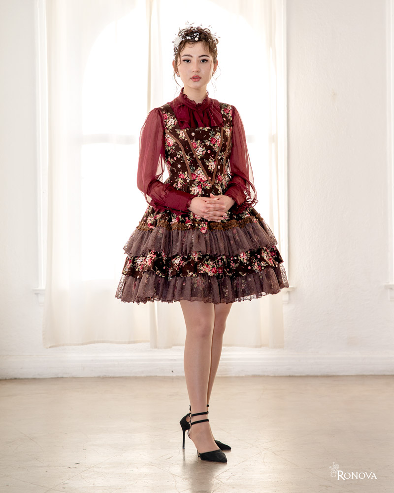 Blooming Floral Maroon Dress