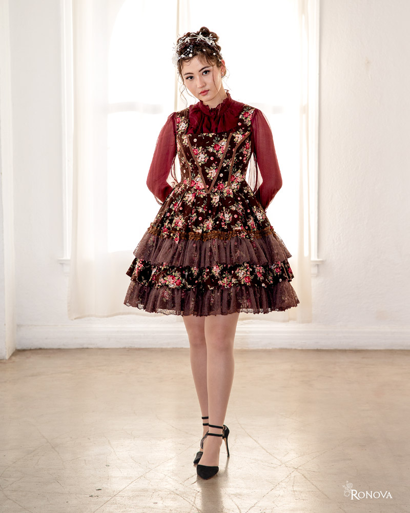 Blooming Floral Maroon Dress