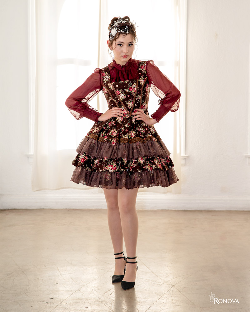 Blooming Floral Maroon Dress