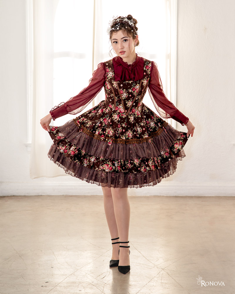 Blooming Floral Maroon Dress